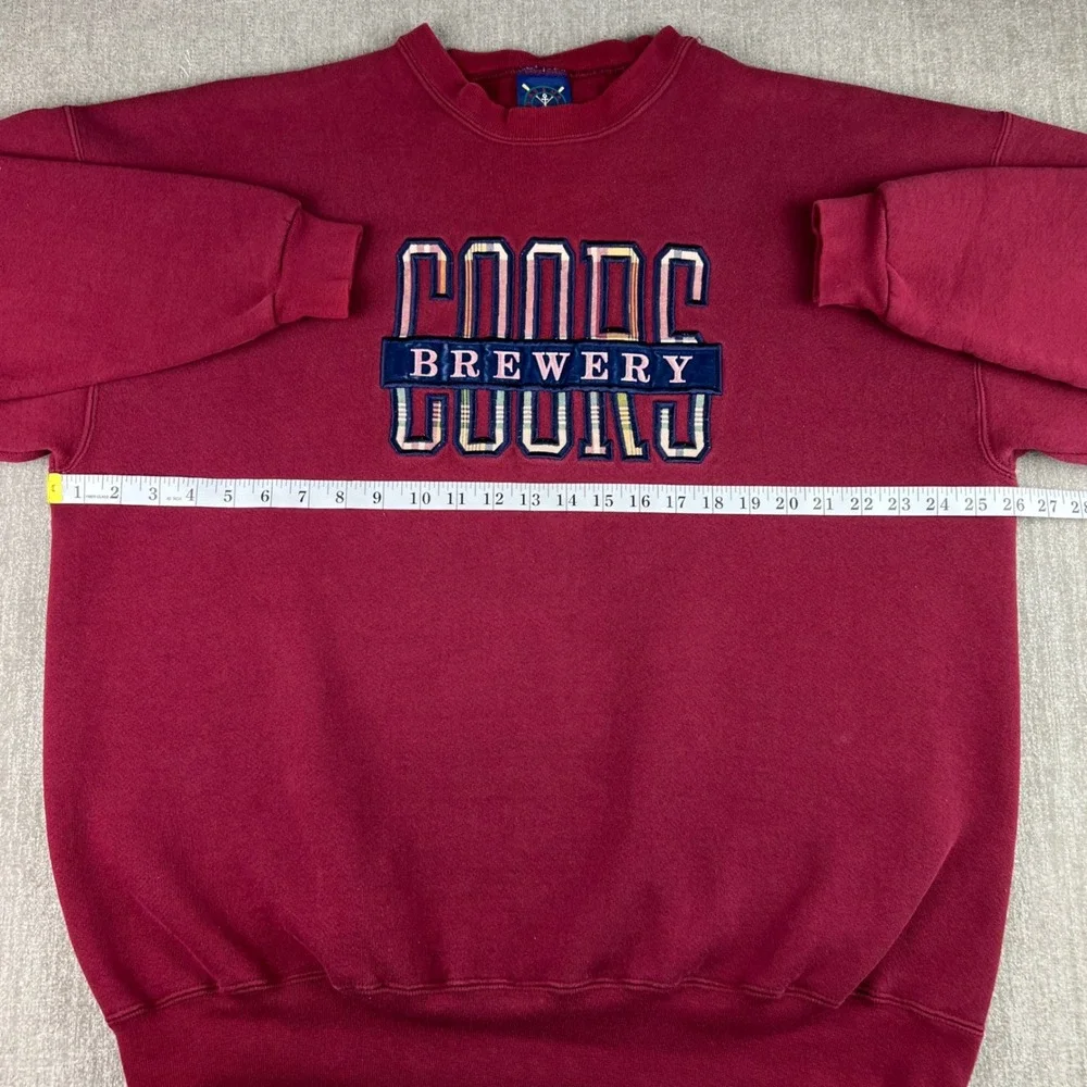 Vintage Coors Brewery Sweatshirt Mens XXL Burgundy 90s‎ Heavyweight Made in USA